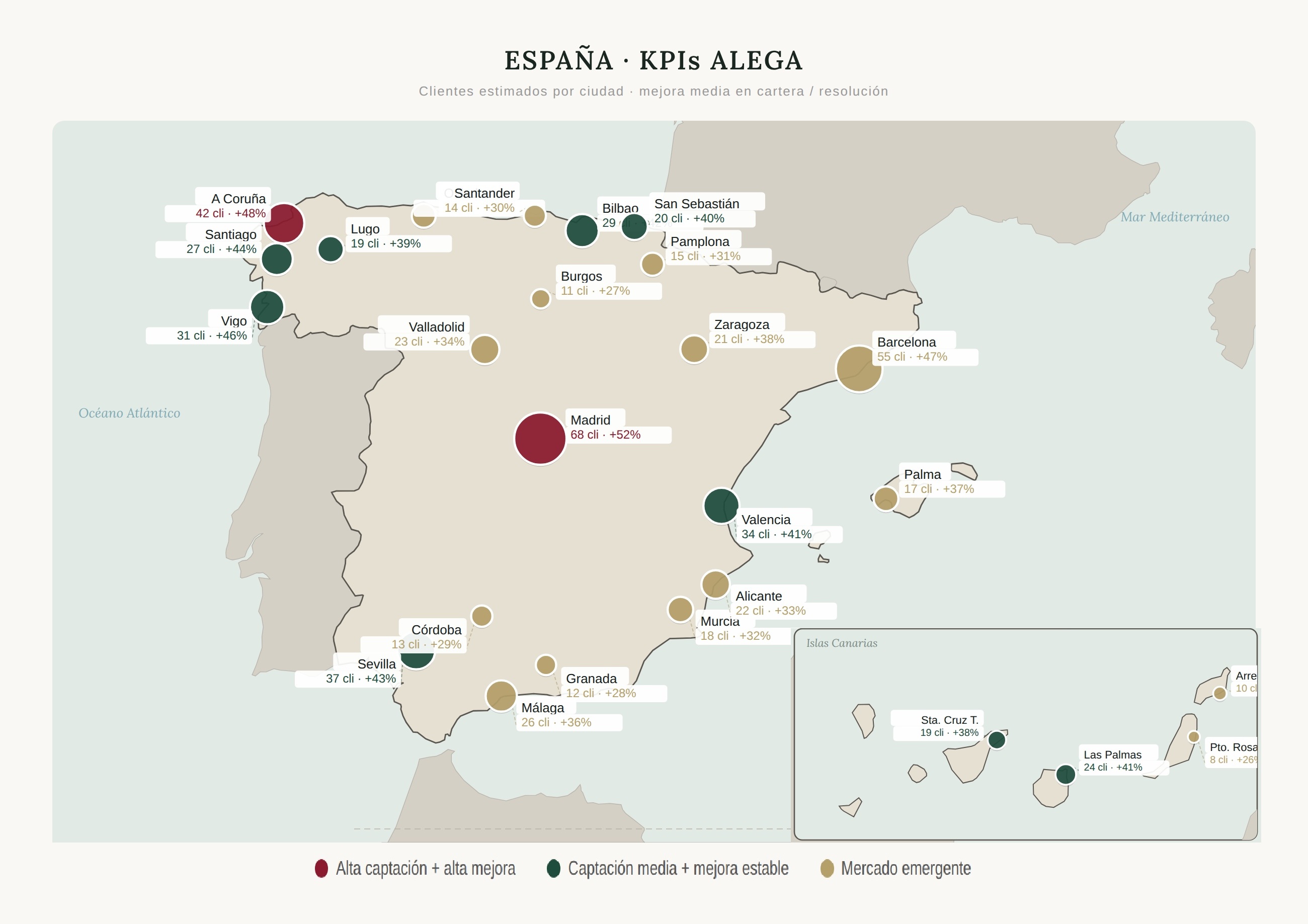 Mapa oficial de expansión ALEGA